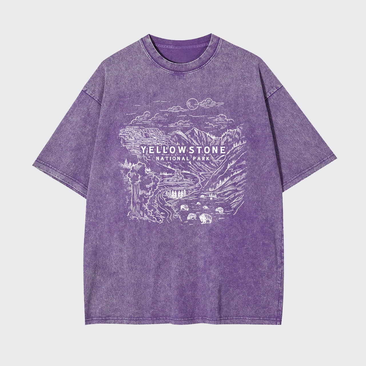 Aerial photography of Yellowstone National Park Garment-dye Tees