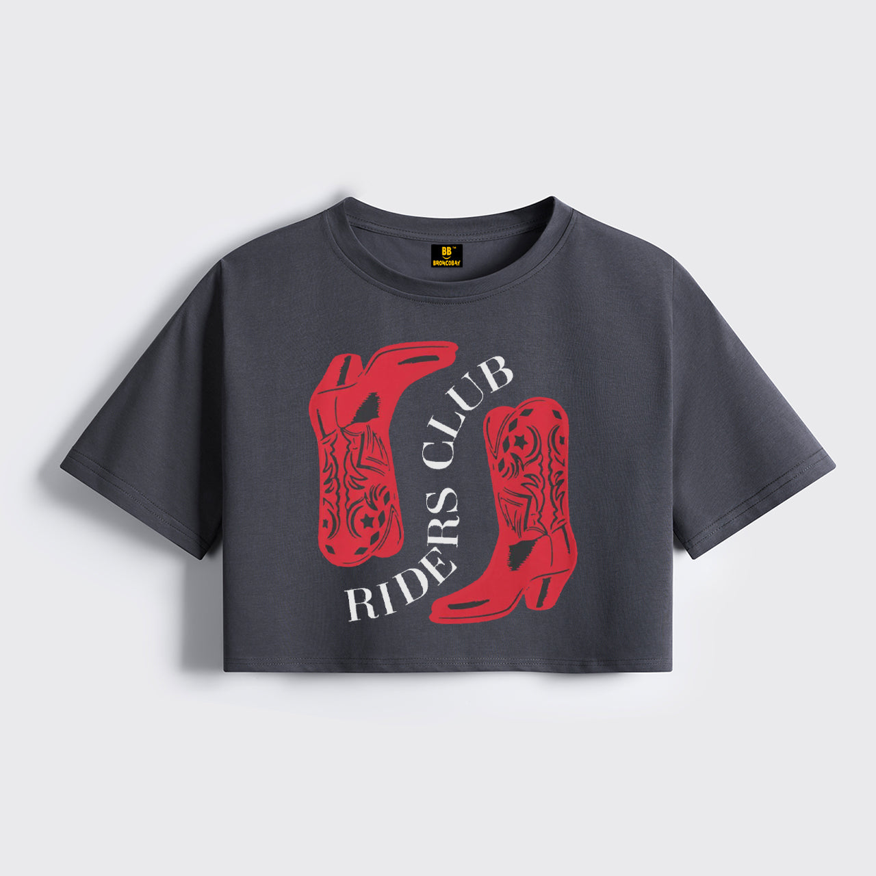 Cowgirl Boots Western Cropped Boxy Tee