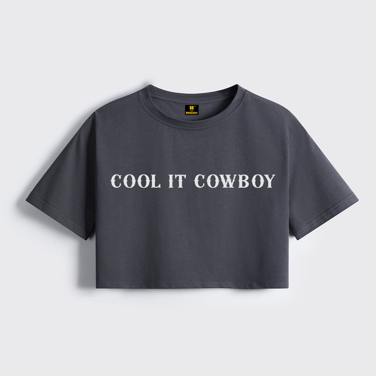 Western Fashion 90s Country Cool It Cowboy Cropped Boxy Tee