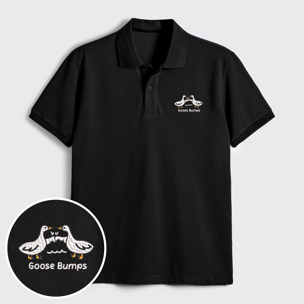 Goose Bumps Embroidered Polo Shirts