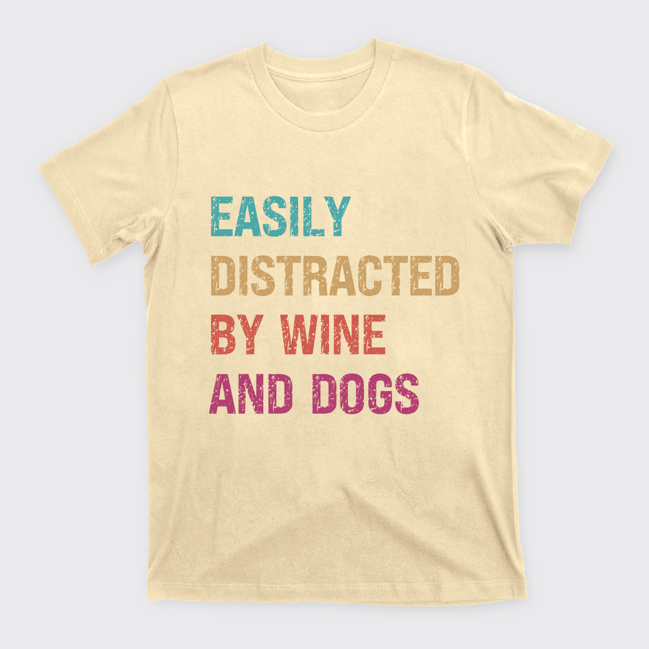 Personalized Easily Distracted by Wine And Dogs T-Shirts