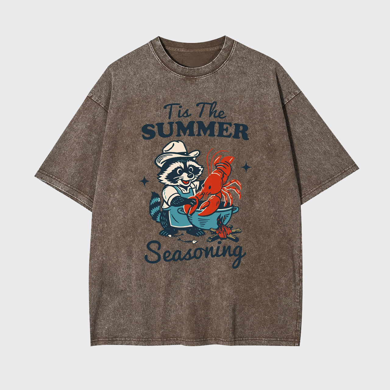 Funny Raccoon-Crawfish Boil Season Garment-dye Tees