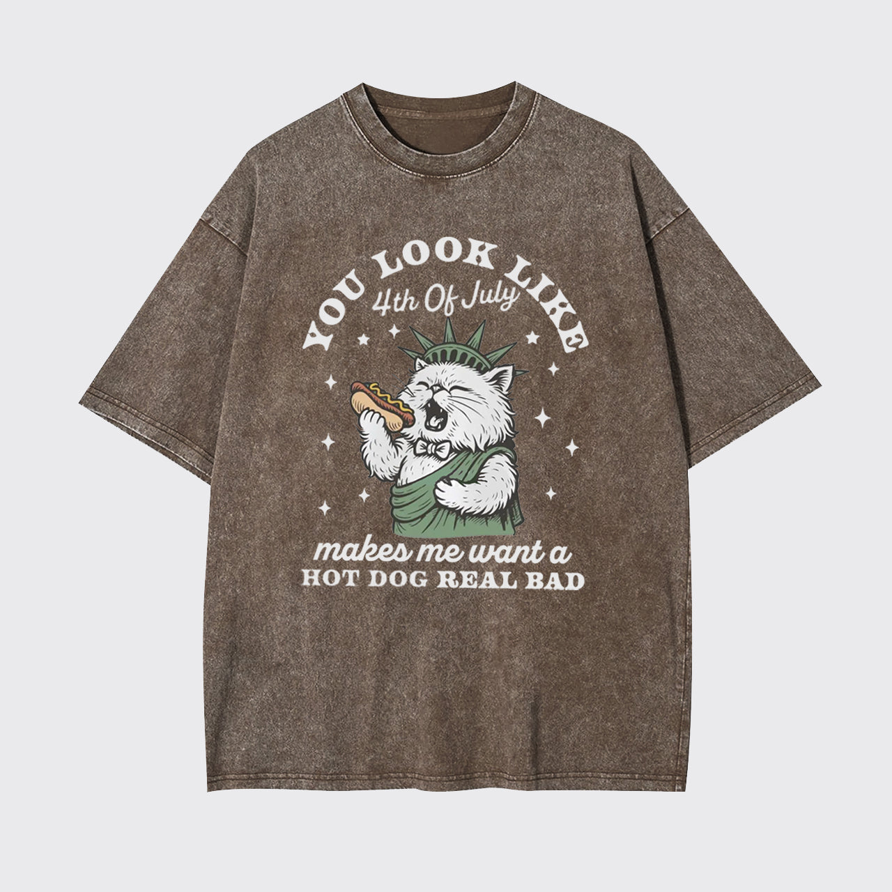 Funny Cat-You Look Like The 4th Of July Garment-dye Tees