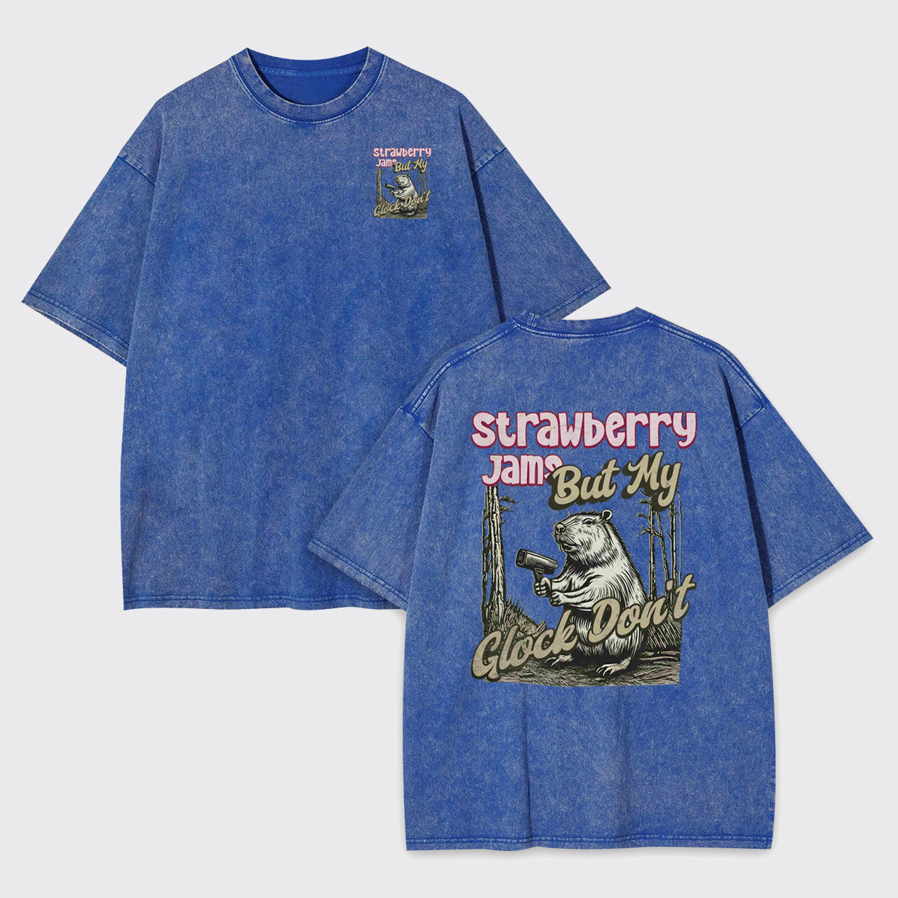 Funny Capybara-Strawberry Jams But My Don't Garment-dye Tees