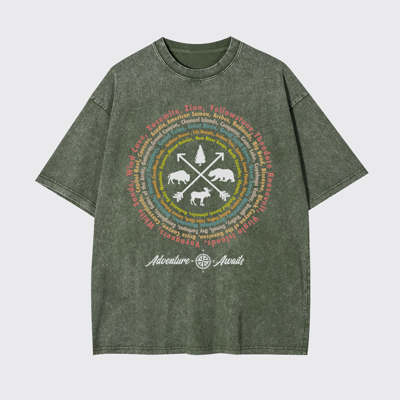 Compass And 63 National Park Garment-dye Tees
