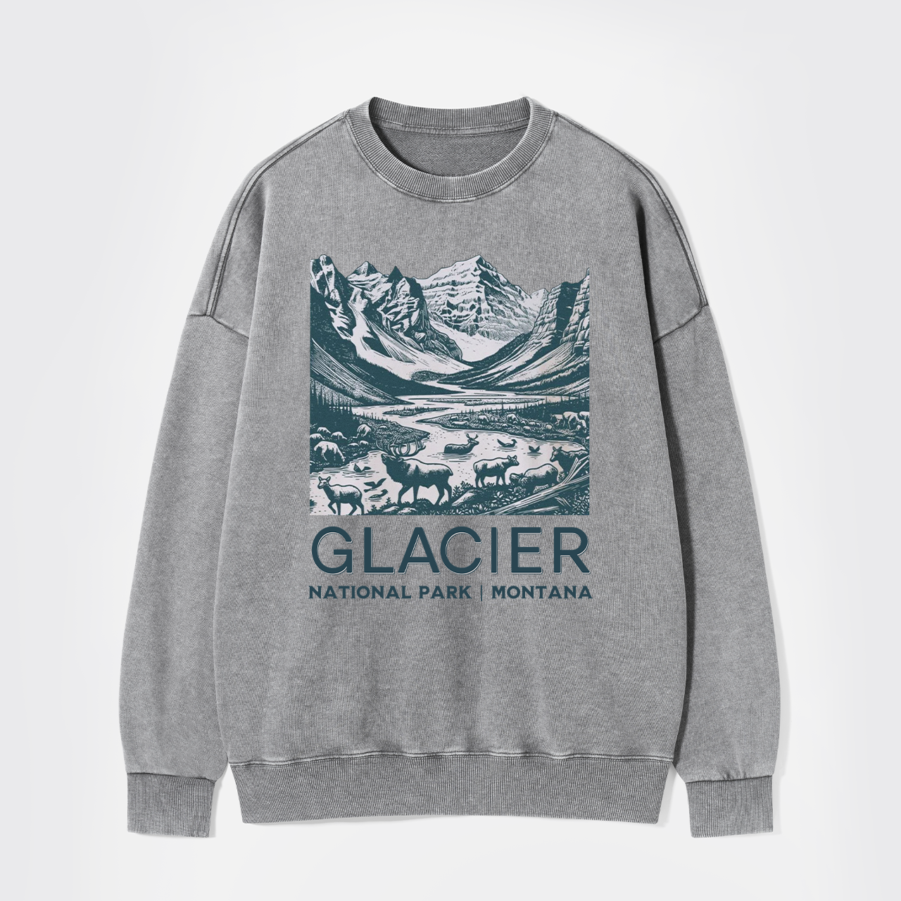 Glacier National Park Washed Sweatshirts
