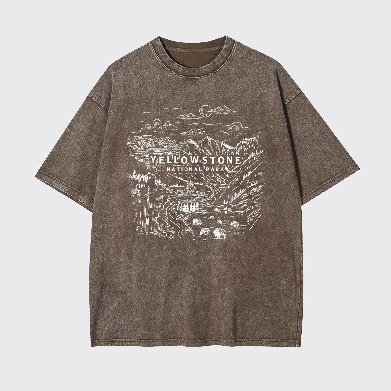 Aerial photography of Yellowstone National Park Garment-dye Tees