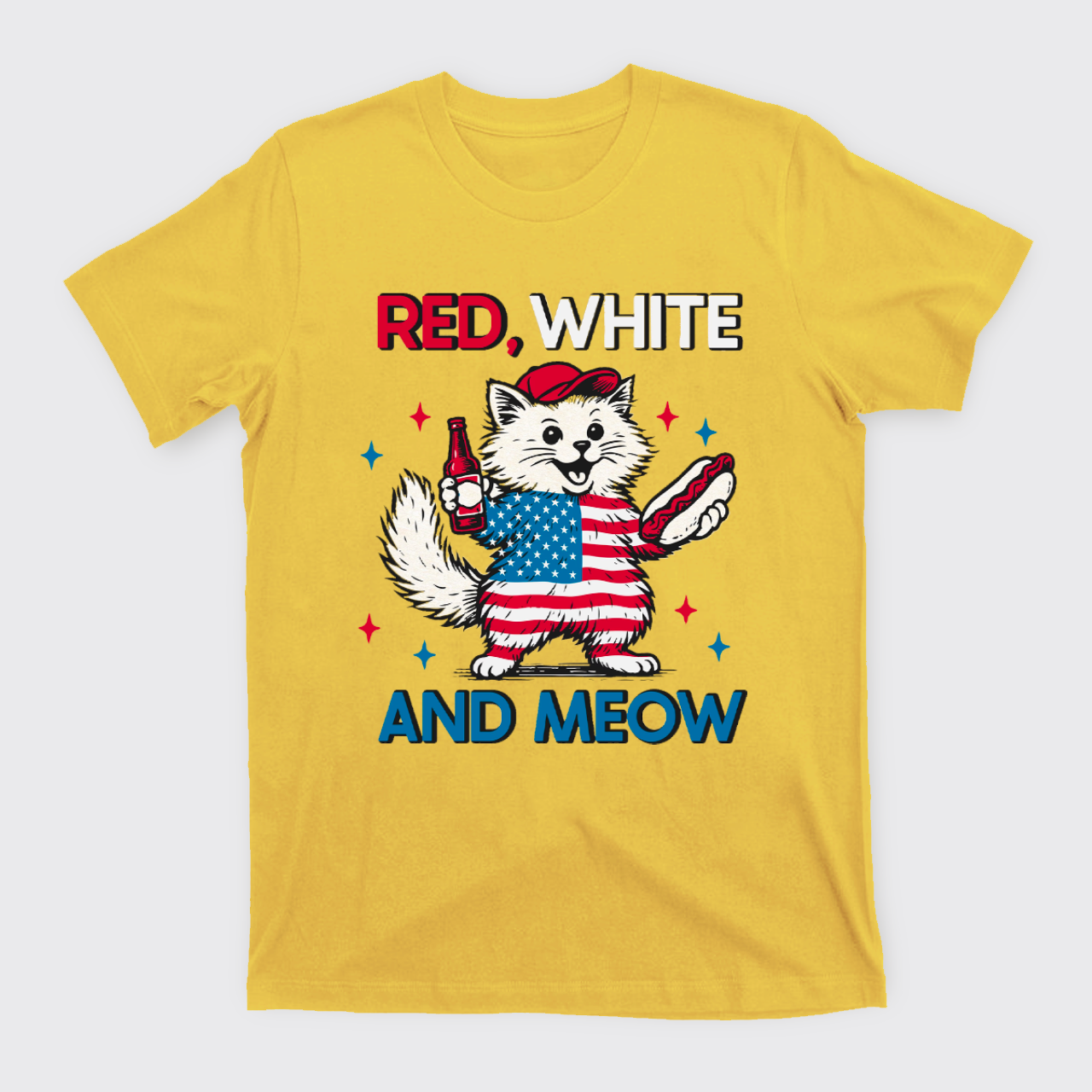 Funny Independence Day-Patriotic Cat T-Shirts