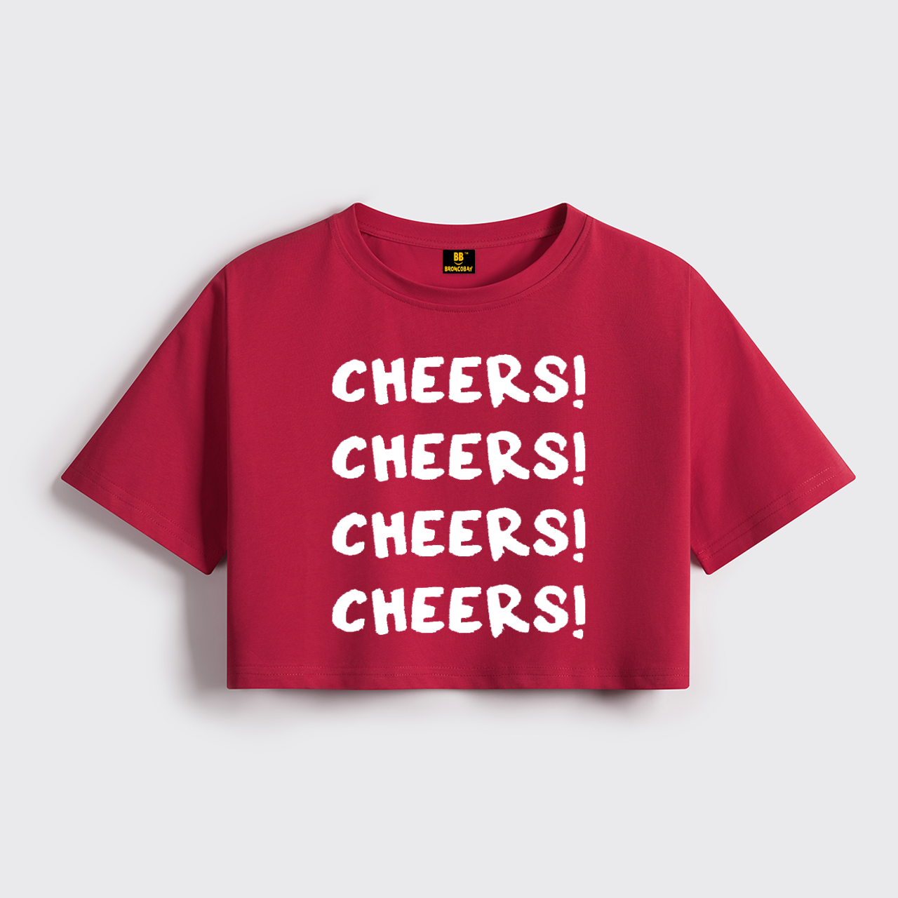 Cheers Cheers Cheers Cheers Cropped Boxy Tee