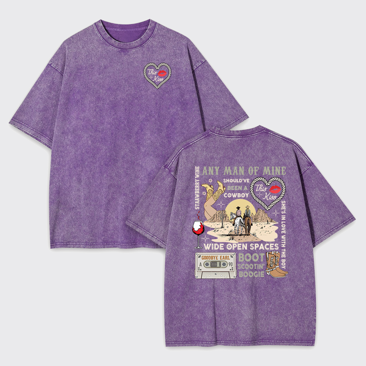 90s Country Music Any Man Of Mine Valentine Garment-dye Tees