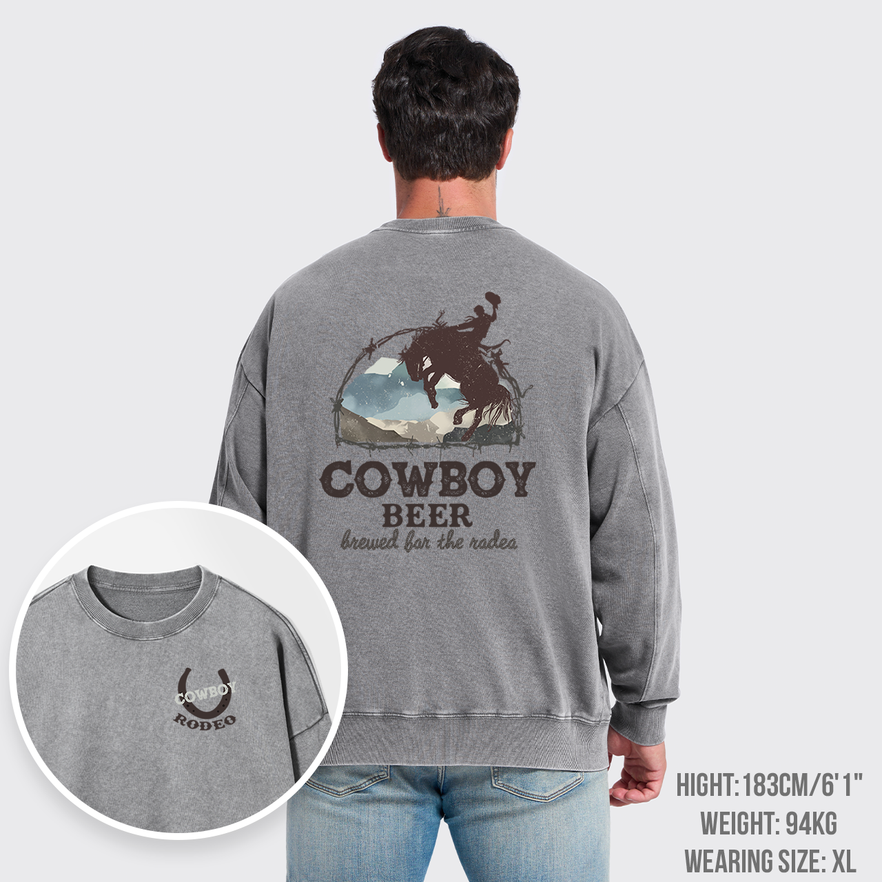 Beers Brewed for The Cowboy Rodeo Washed Sweatshirts