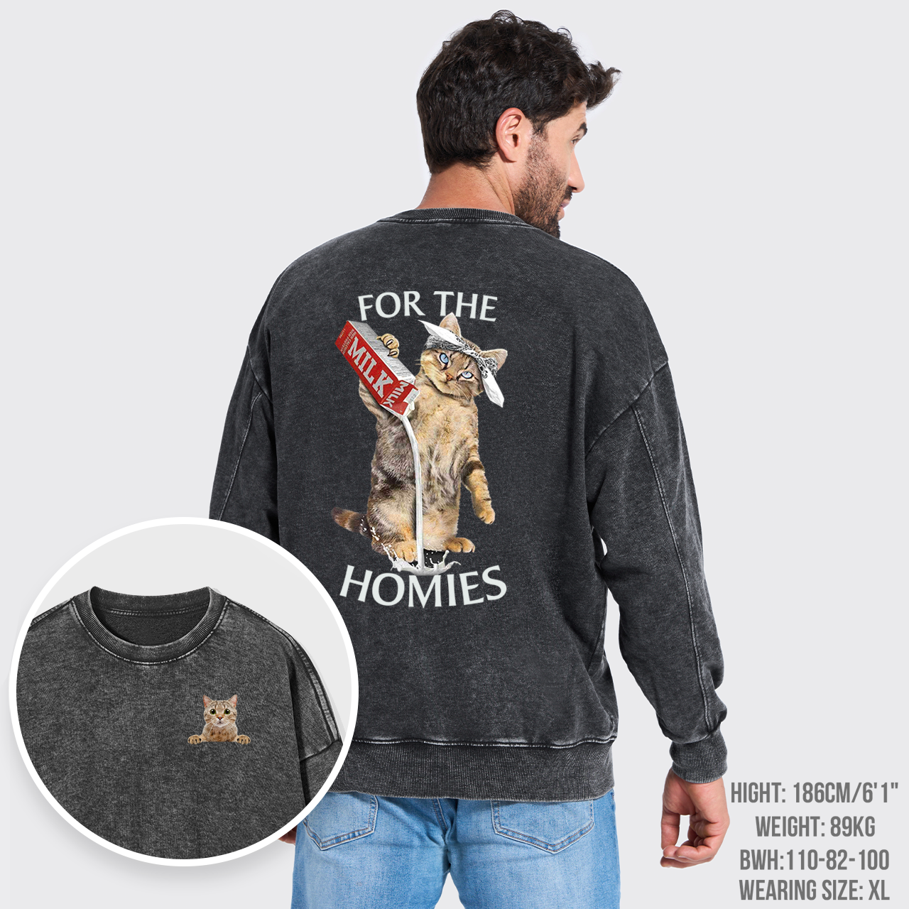 For The Homies Washed Sweatshirts