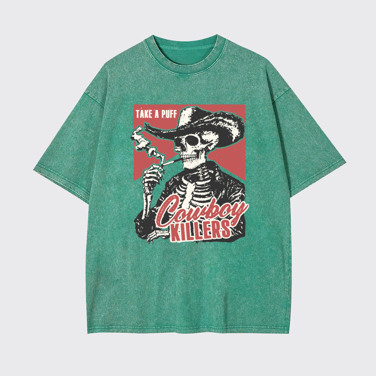 Retro Western-Take A Puff Cowboys Killers Garment-dye Tees