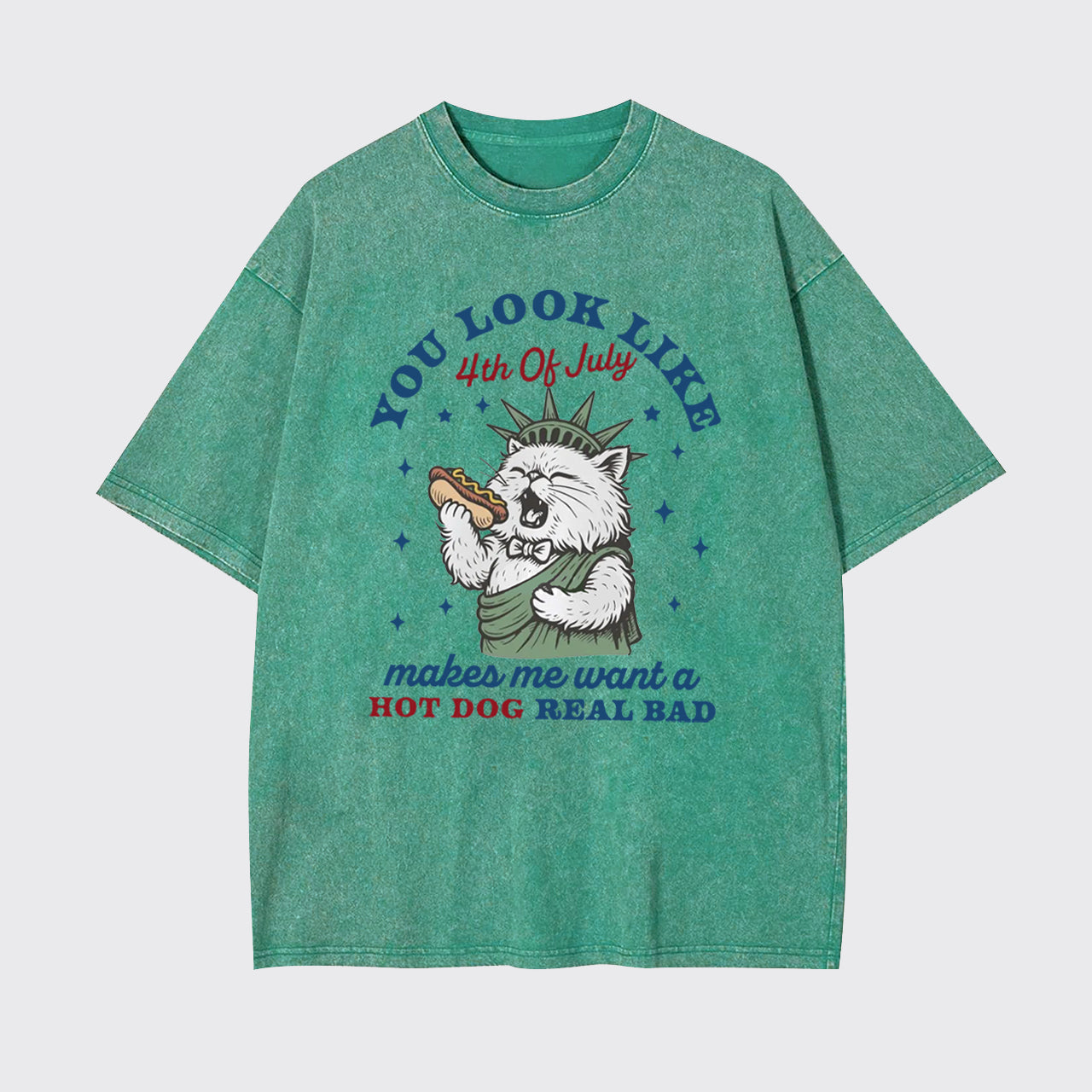 Funny Cat-You Look Like The 4th Of July Garment-dye Tees