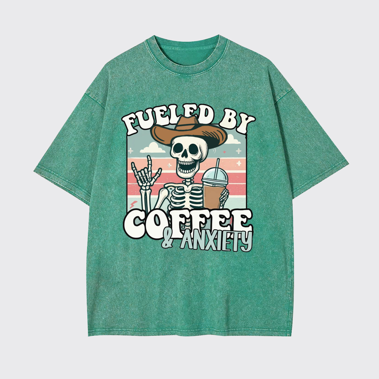 Fueled By Coffee And Anxiety Garment-dye Tees