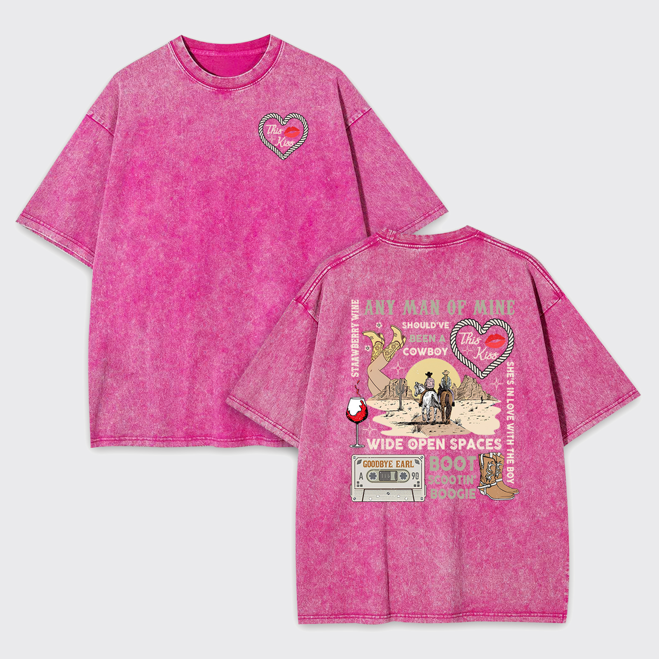 90s Country Music Any Man Of Mine Valentine Garment-dye Tees