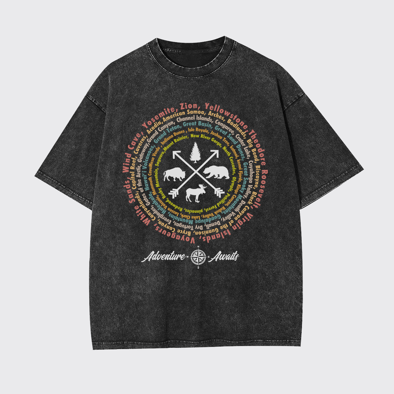 Compass And 63 National Park Garment-dye Tees