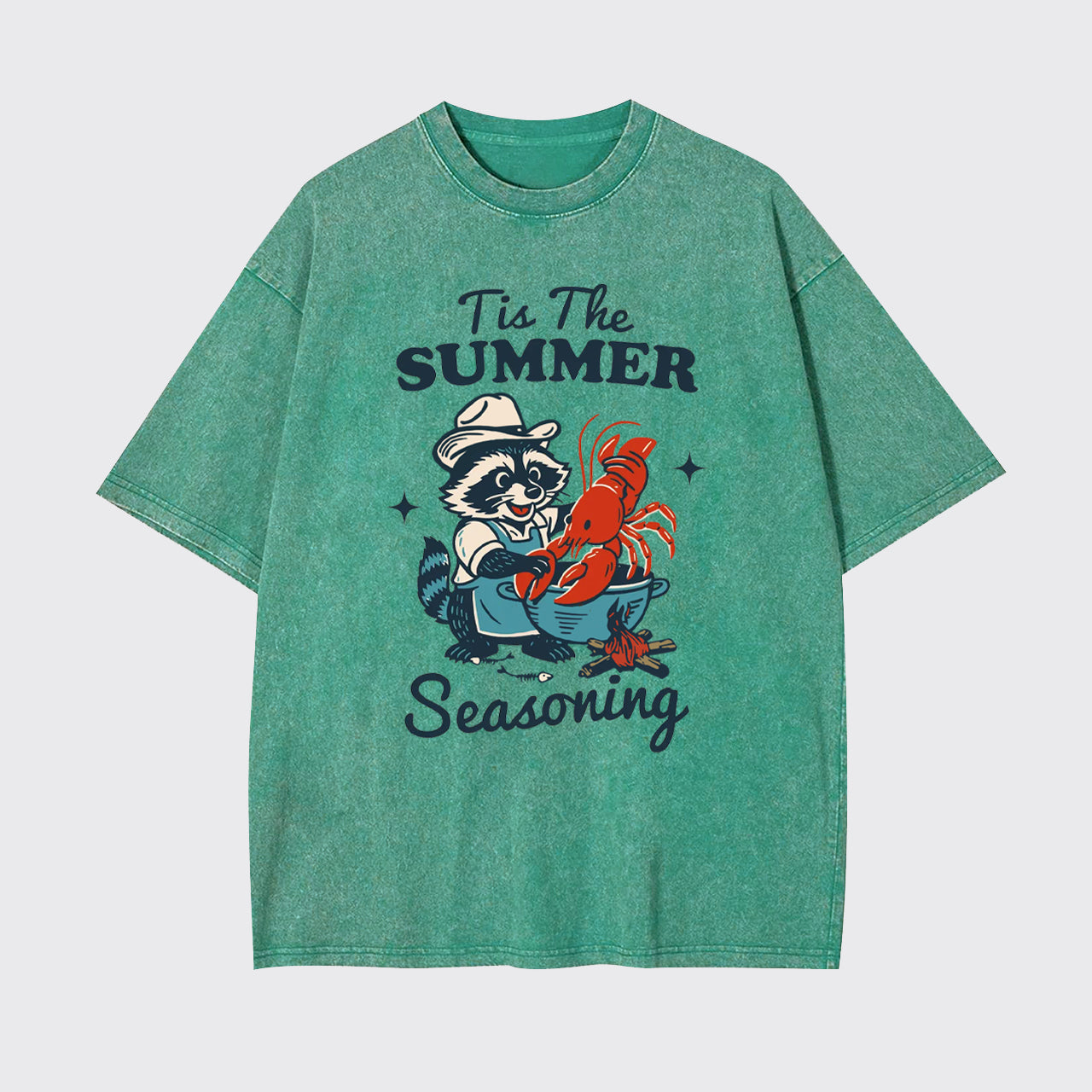 Funny Raccoon-Crawfish Boil Season Garment-dye Tees