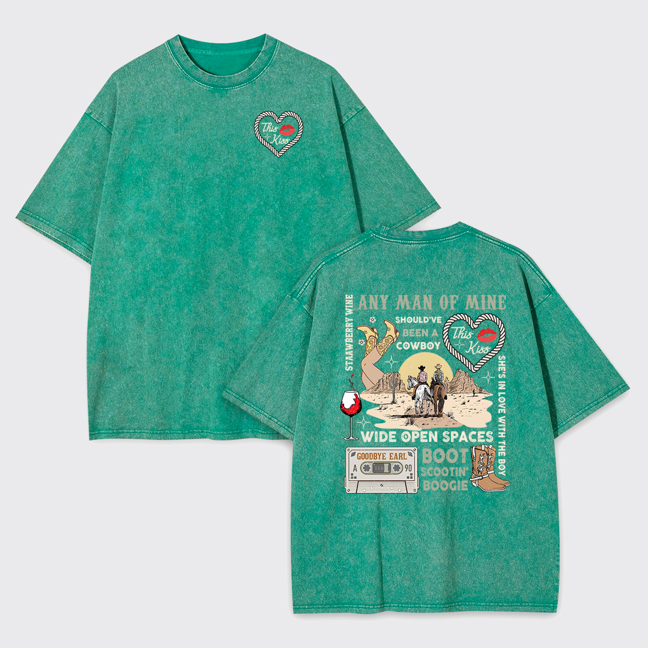 90s Country Music Any Man Of Mine Valentine Garment-dye Tees