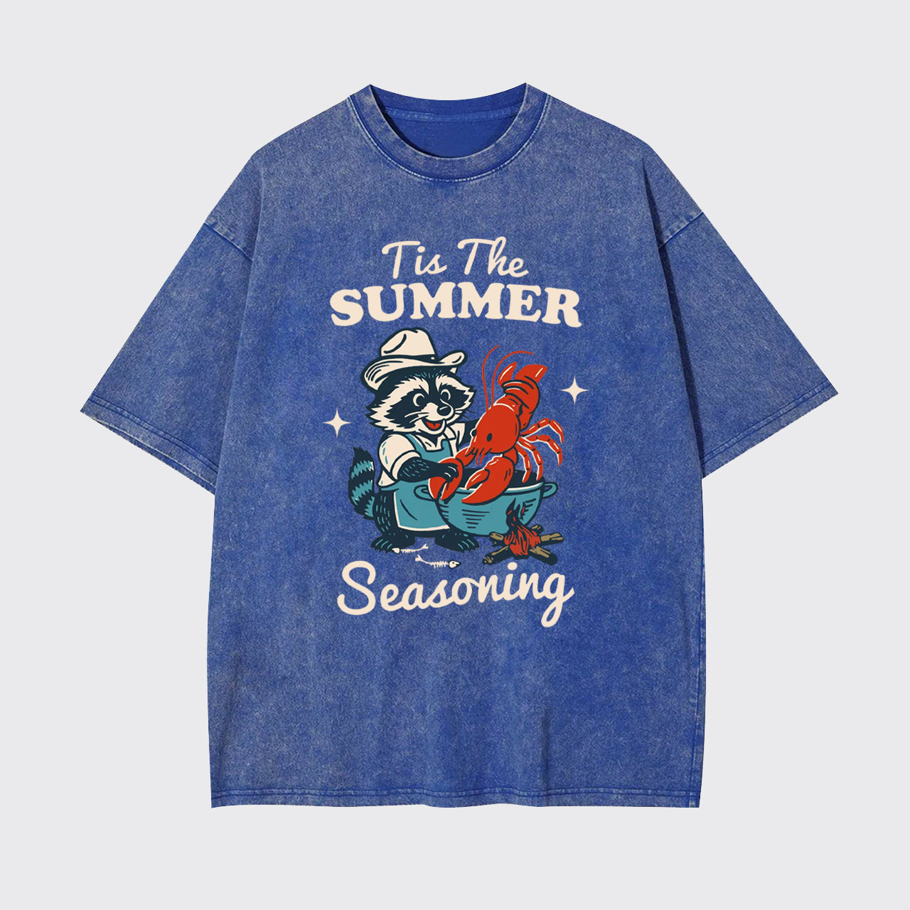 Funny Raccoon-Crawfish Boil Season Garment-dye Tees
