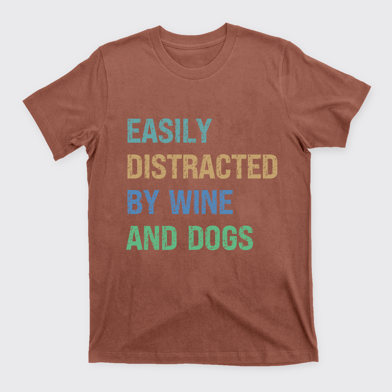 Personalized Easily Distracted by Wine And Dogs T-Shirts