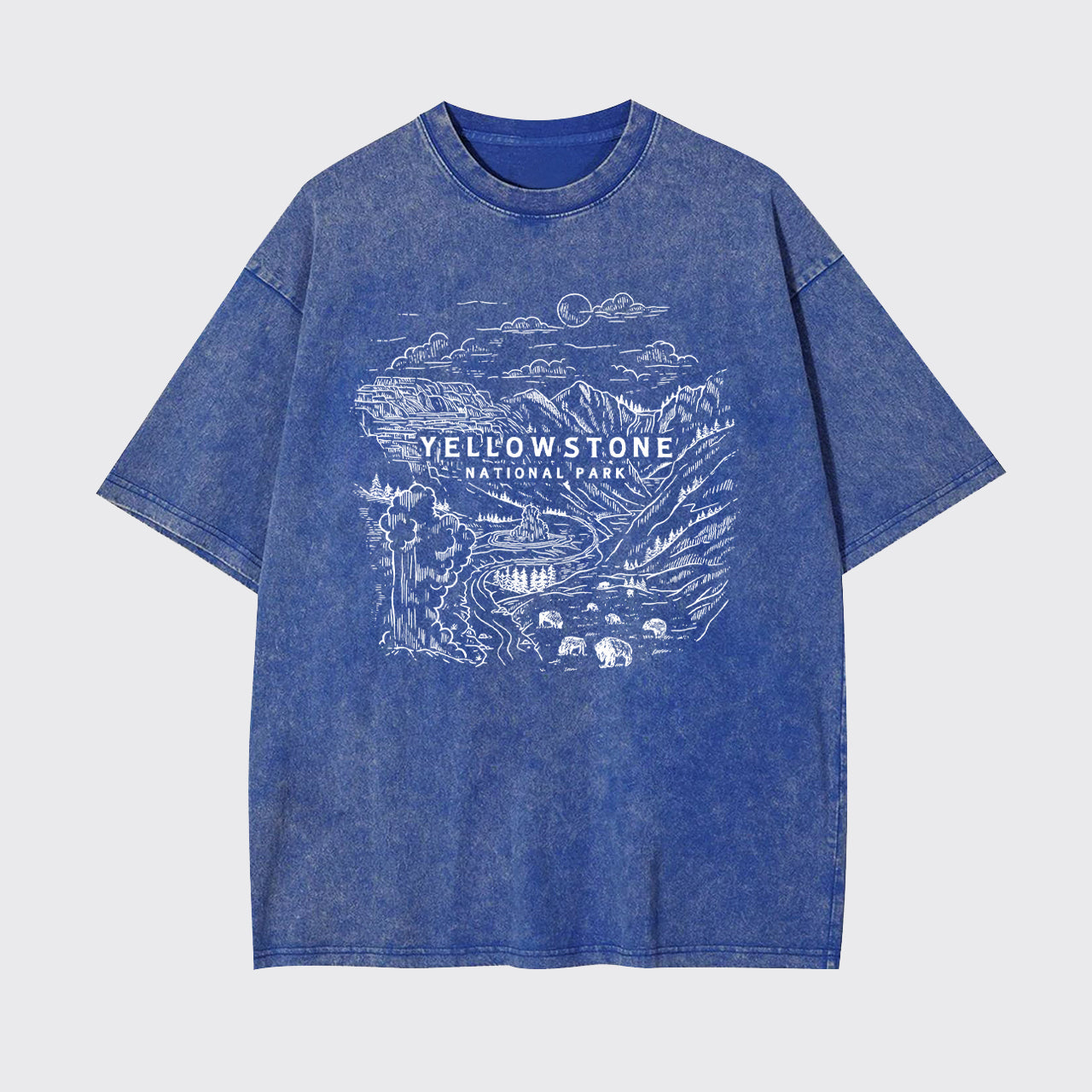 Aerial photography of Yellowstone National Park Garment-dye Tees