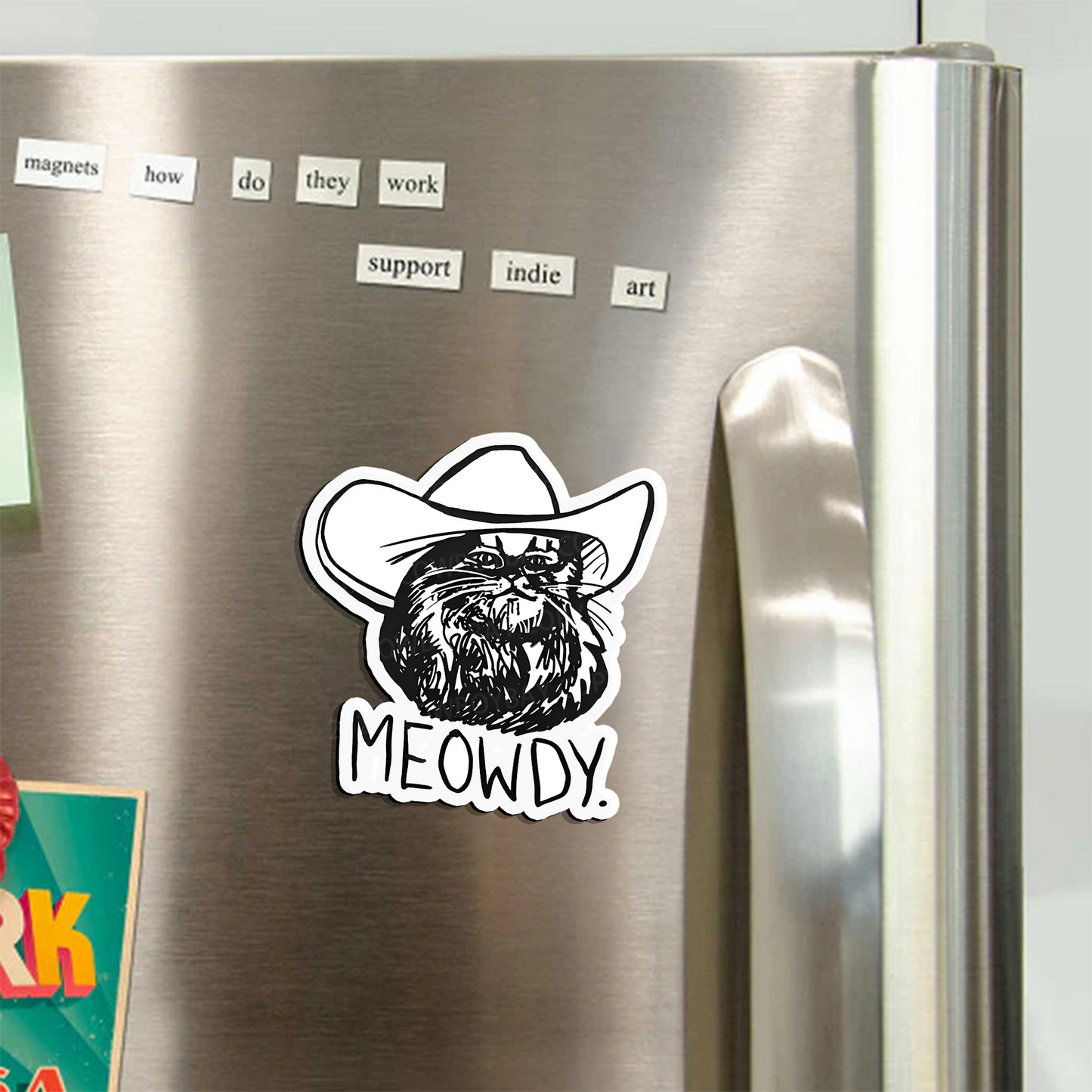 Meowdy Texas Cat_Broncobay Fridge Magnet