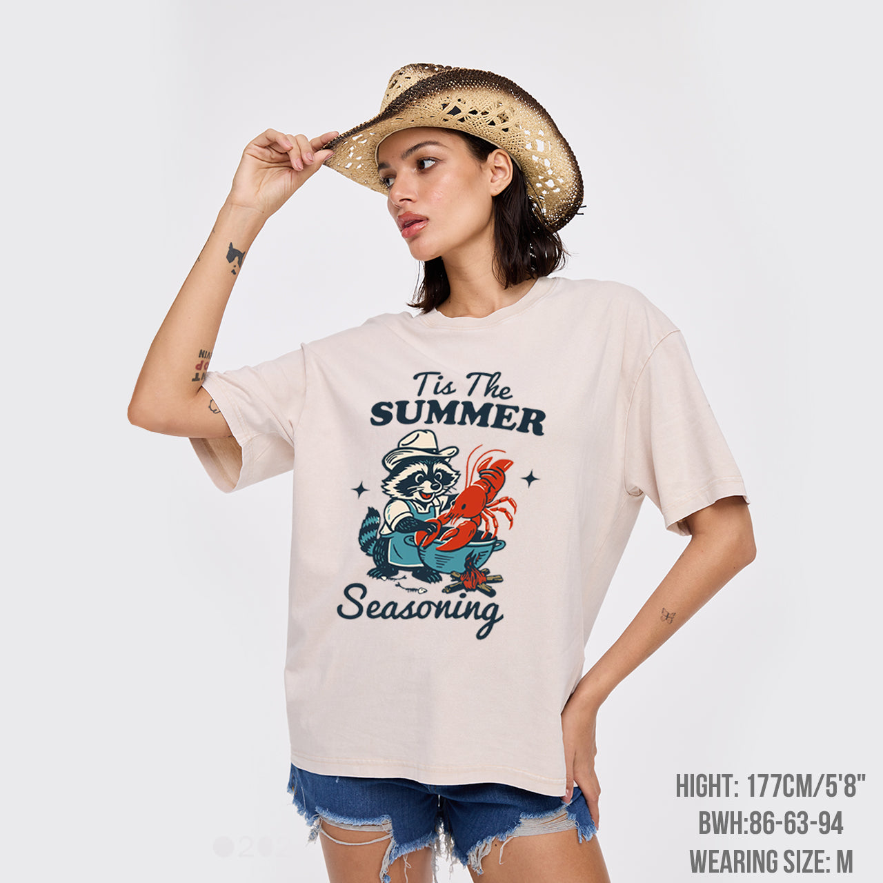 Funny Raccoon-Crawfish Boil Season Garment-dye Tees