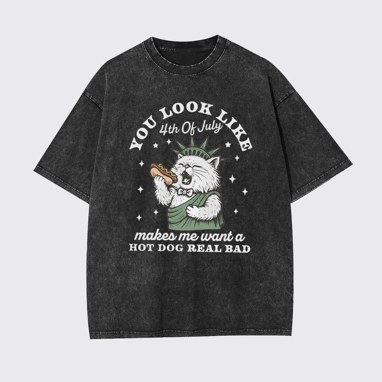 Funny Cat-You Look Like The 4th Of July Garment-dye Tees