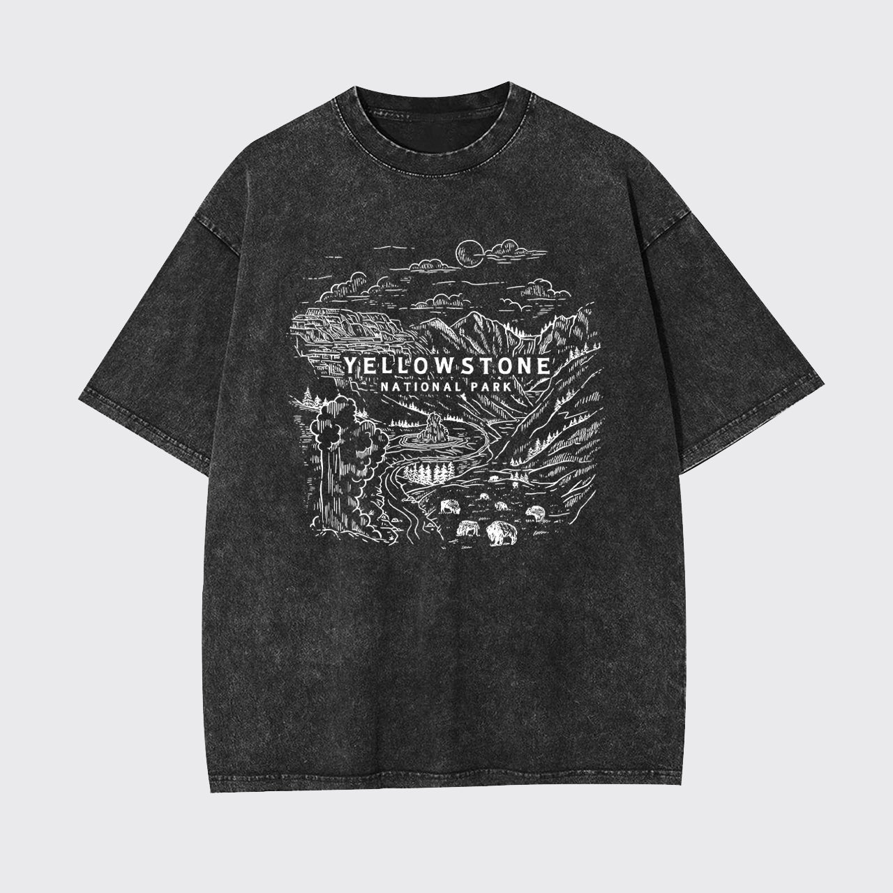 Aerial photography of Yellowstone National Park Garment-dye Tees