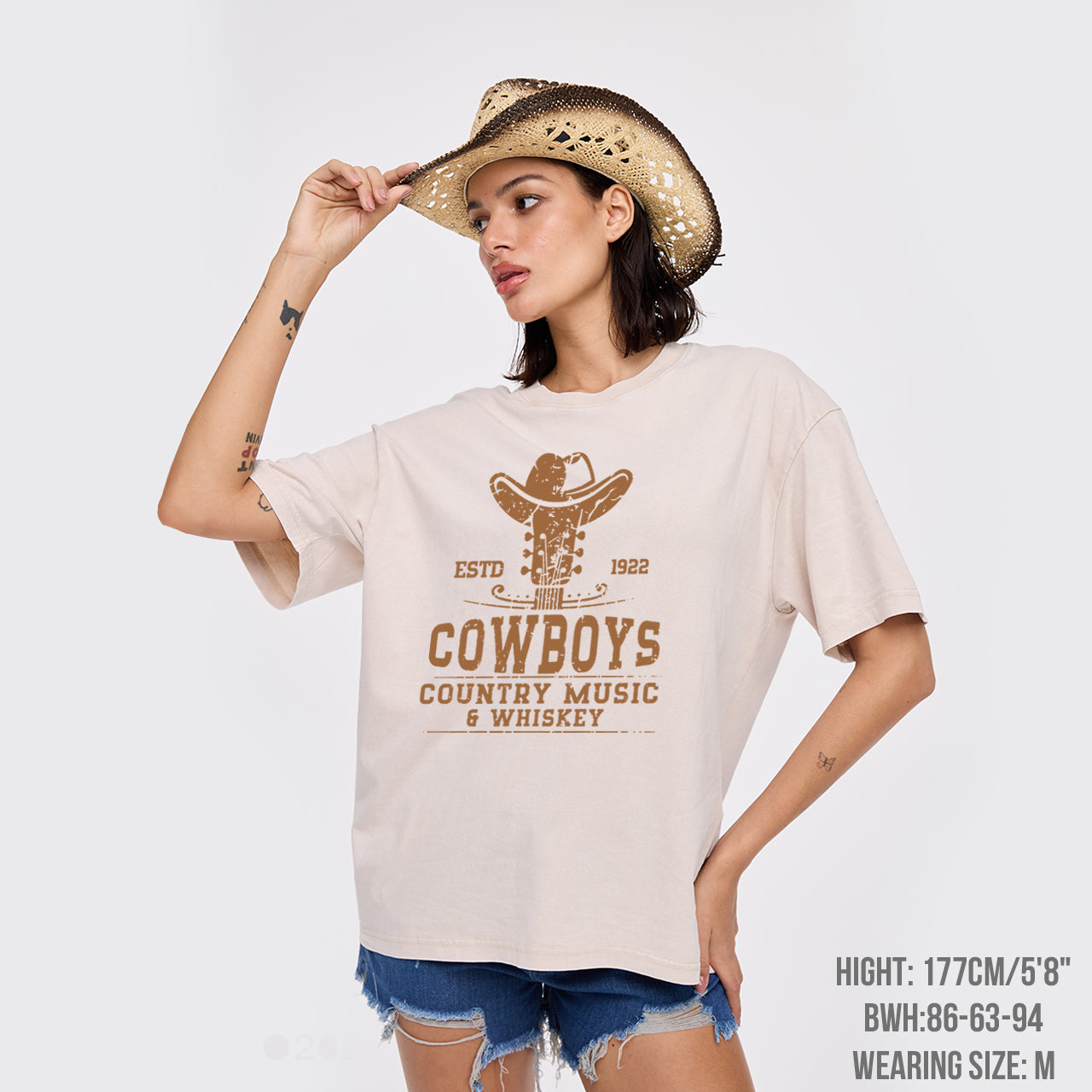 Cowboys Country Music 6 Whiskey Garment-dye Tees