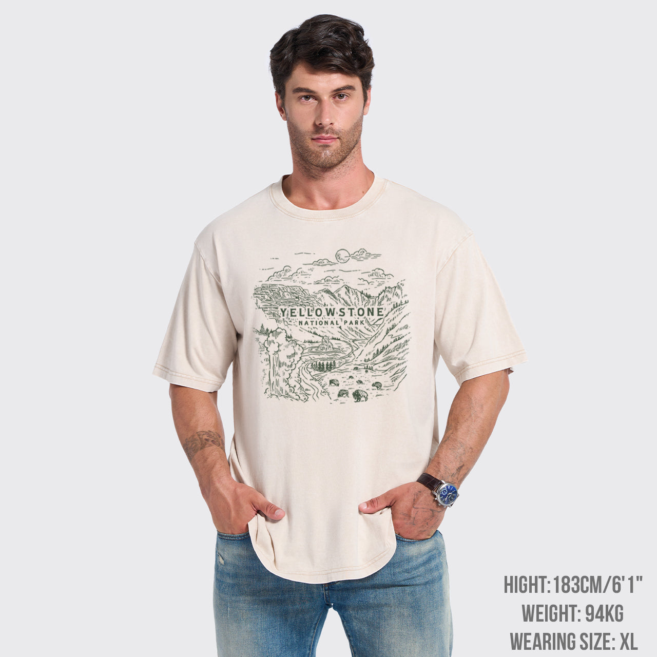 Aerial photography of Yellowstone National Park Garment-dye Tees