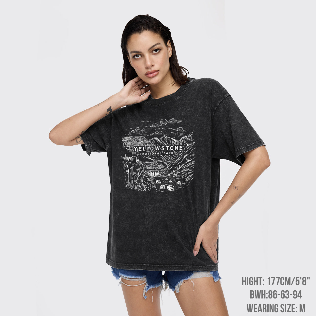 Aerial photography of Yellowstone National Park Garment-dye Tees