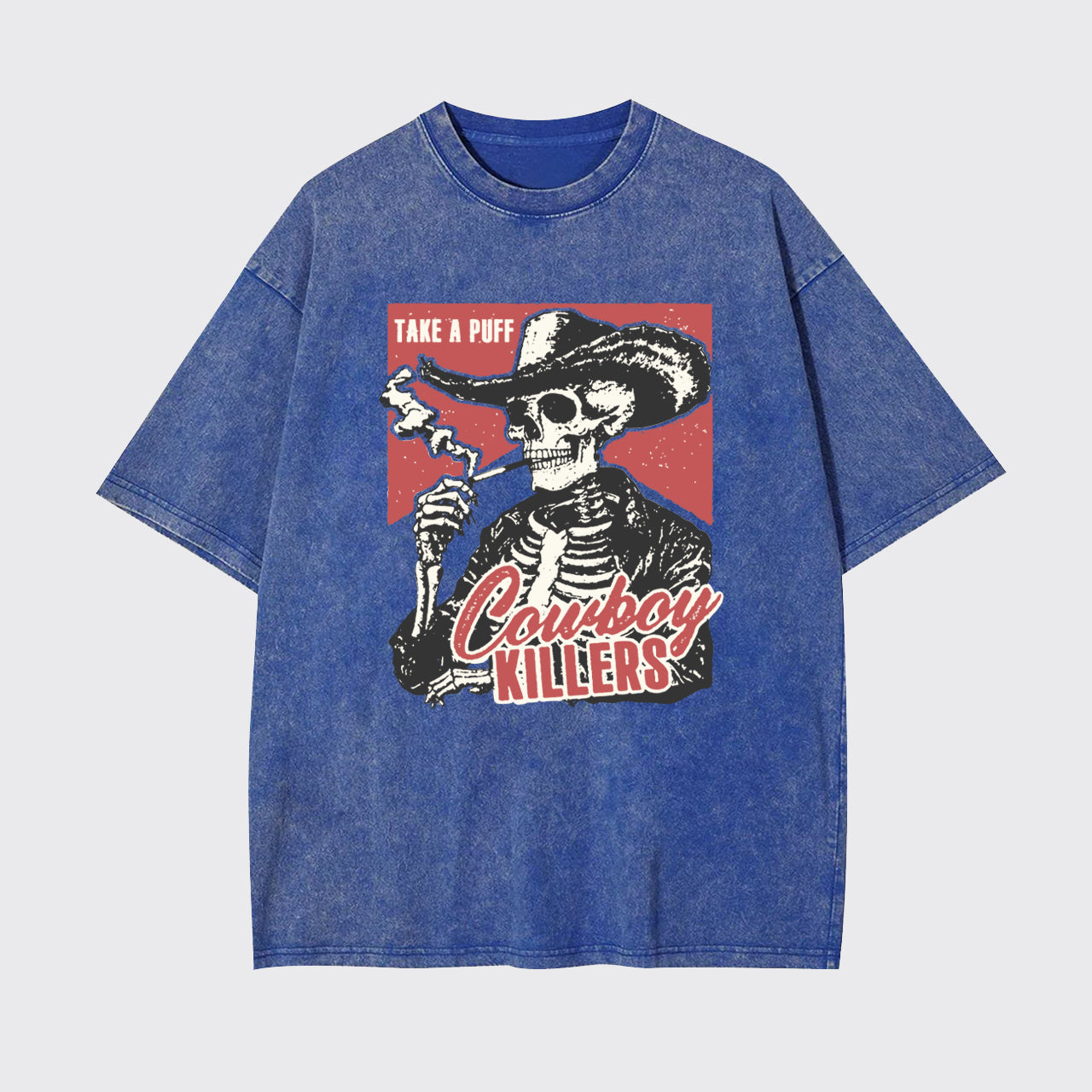 Retro Western-Take A Puff Cowboys Killers Garment-dye Tees