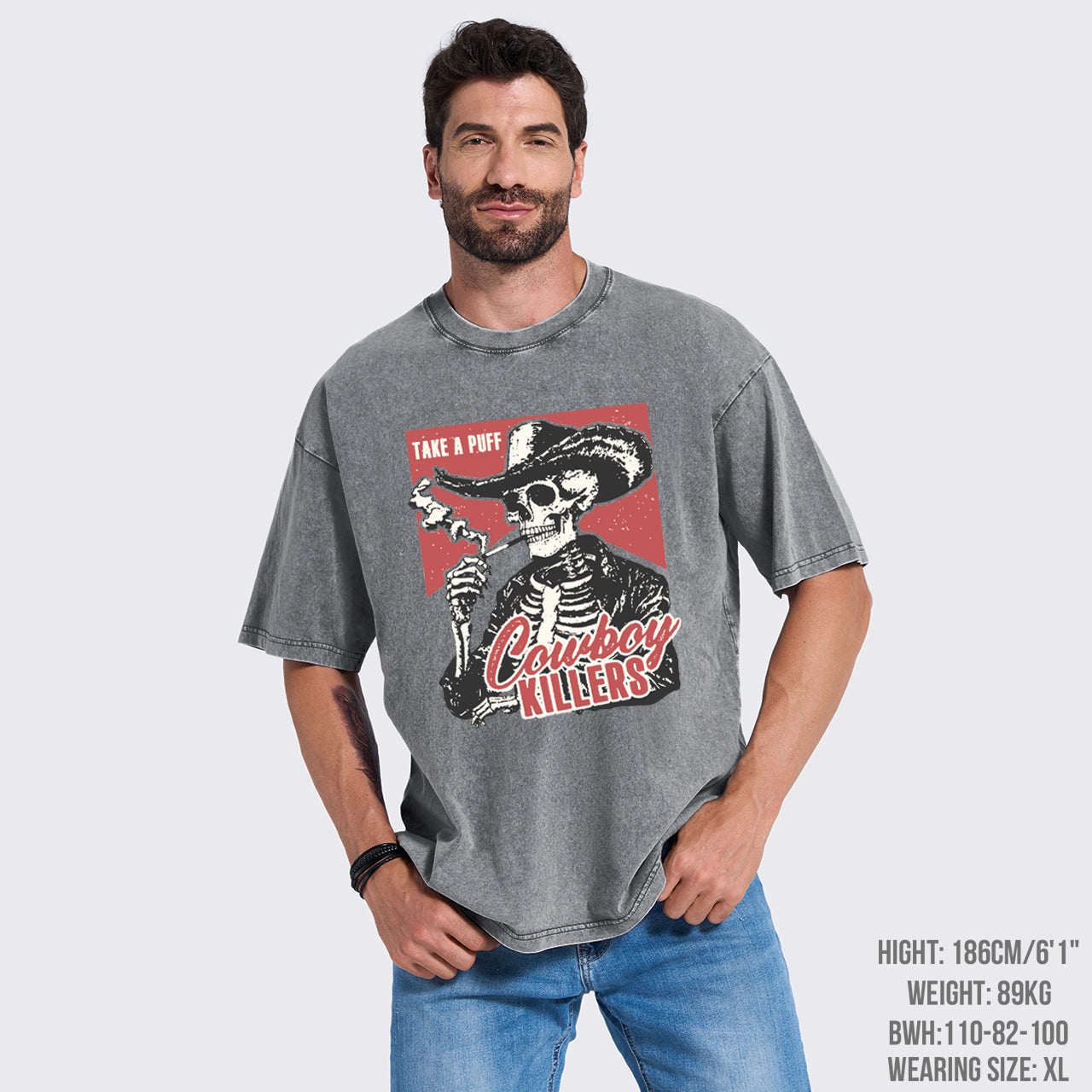 Retro Western-Take A Puff Cowboys Killers Garment-dye Tees