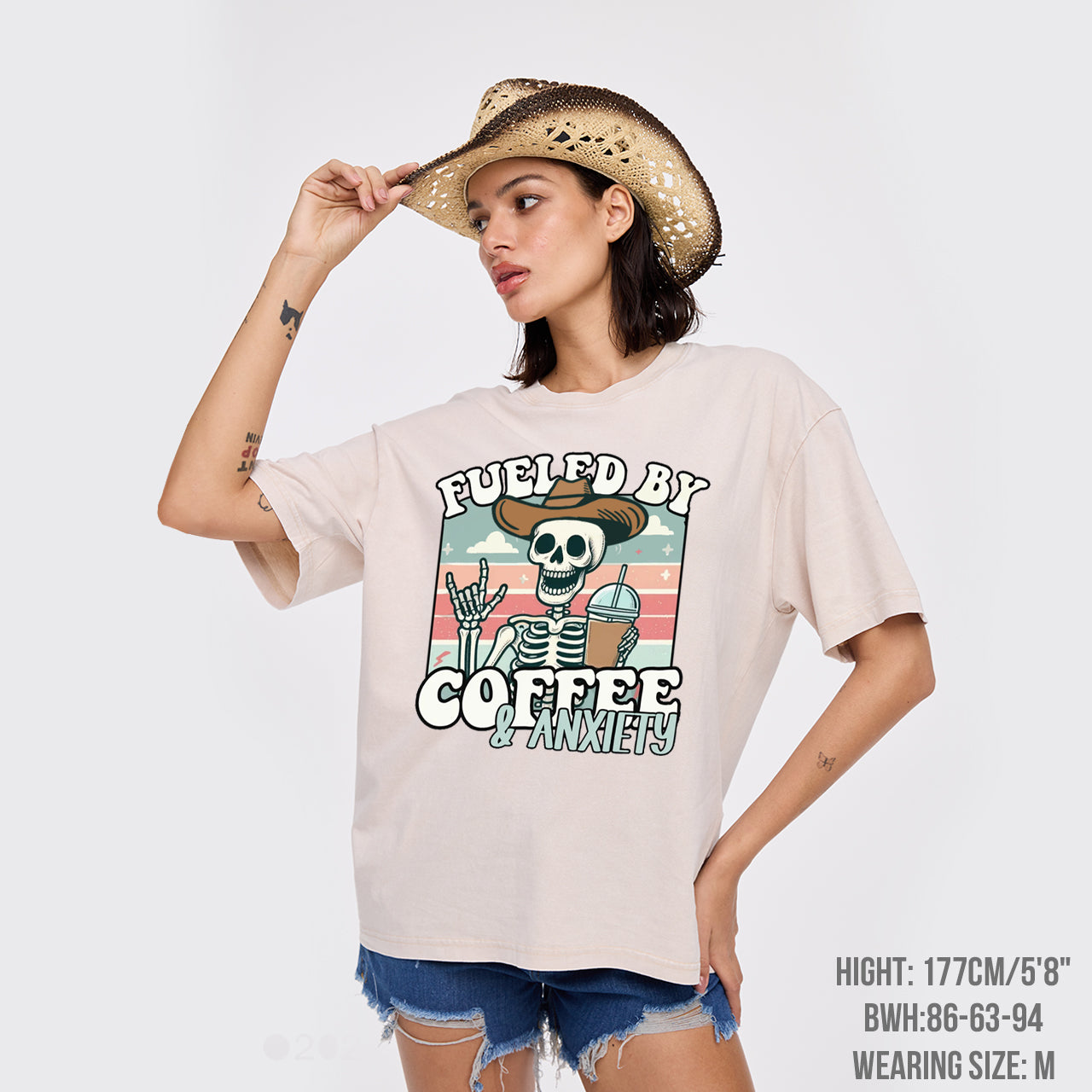 Fueled By Coffee And Anxiety Garment-dye Tees