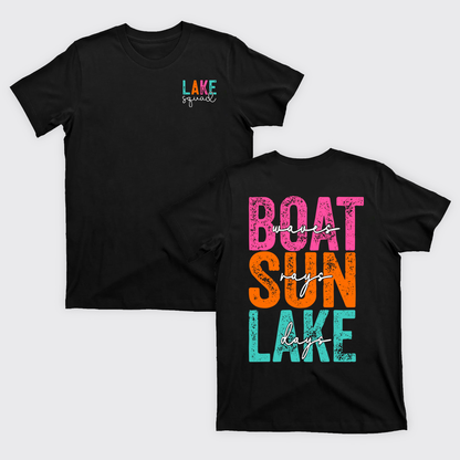 Hello Summer,Boat Waves Sun Rays Lake T-Shirts