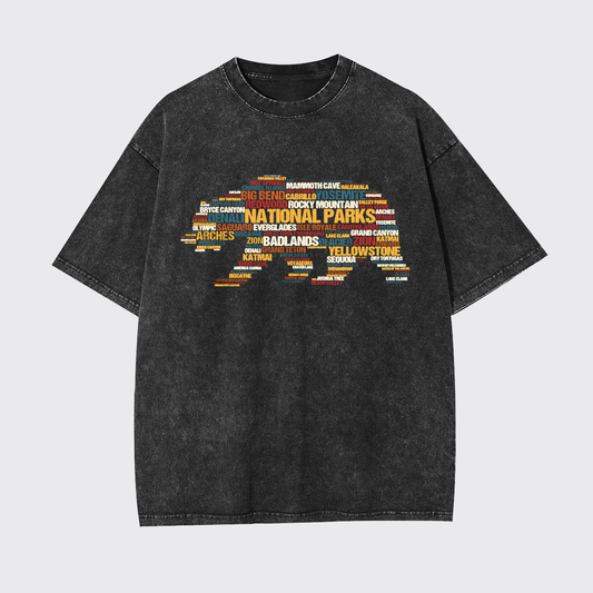 Wildlife Hiking Camping Garment-dye Tees