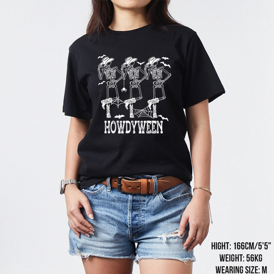 Cowboy Western Halloween Dancing Skelton  Shirt