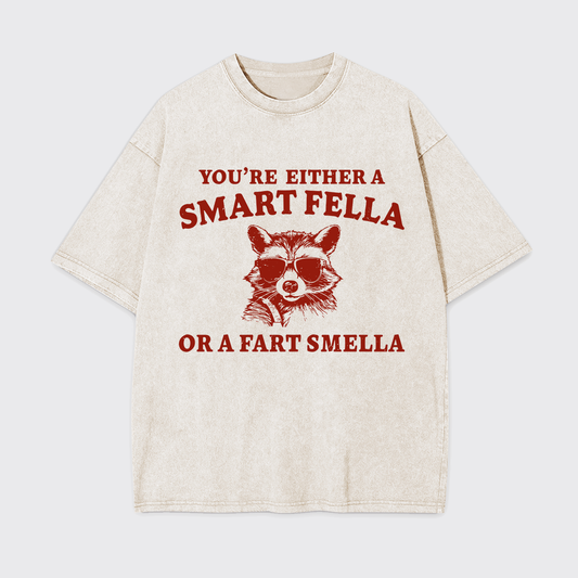 Are You A Smart Fella Or Fart Smella Garment-dye Tees