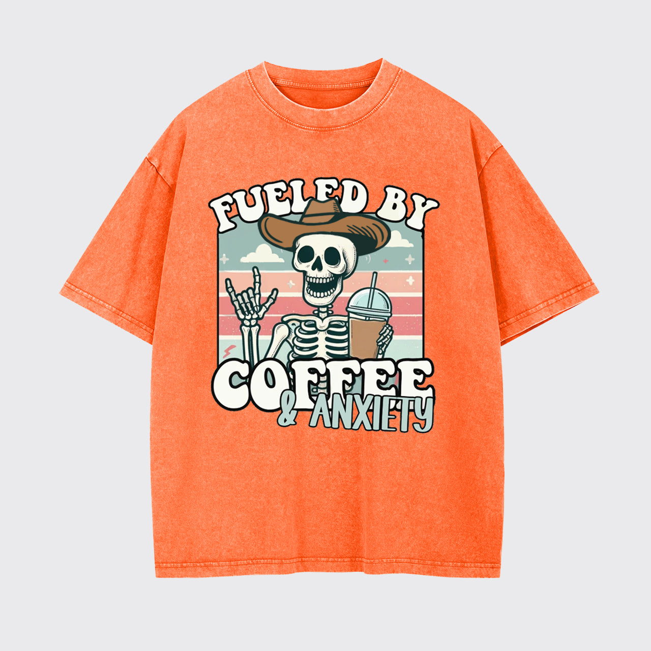 Fueled By Coffee And Anxiety Garment-dye Tees