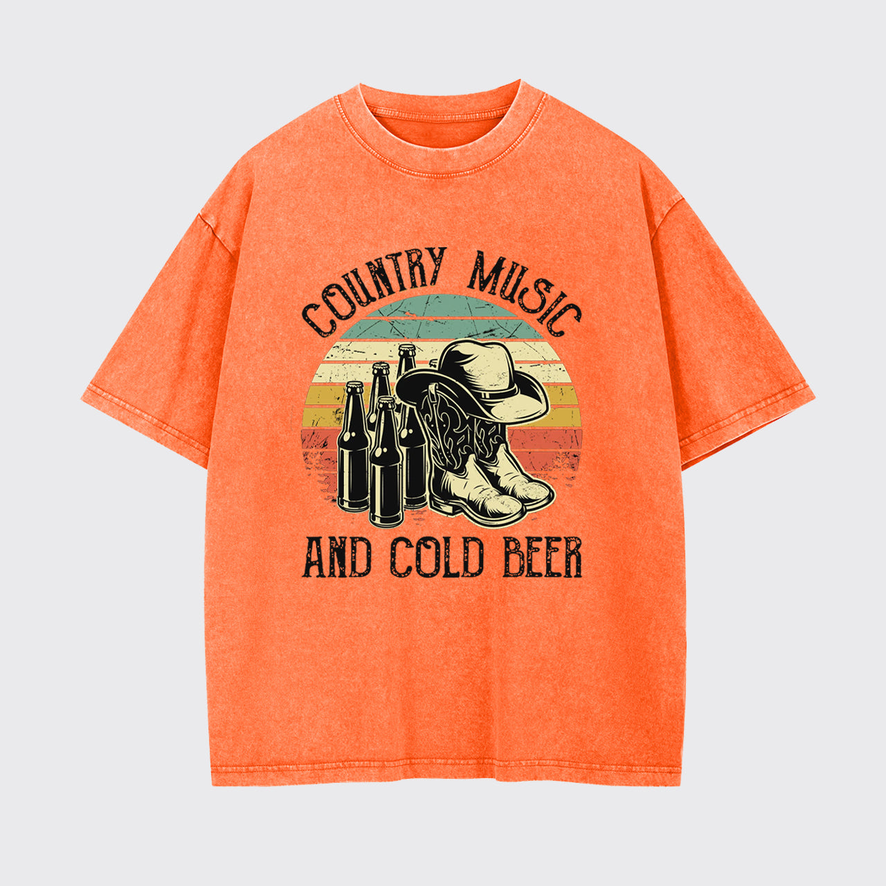 Country Music And Cold Beer Garment-dye Tees