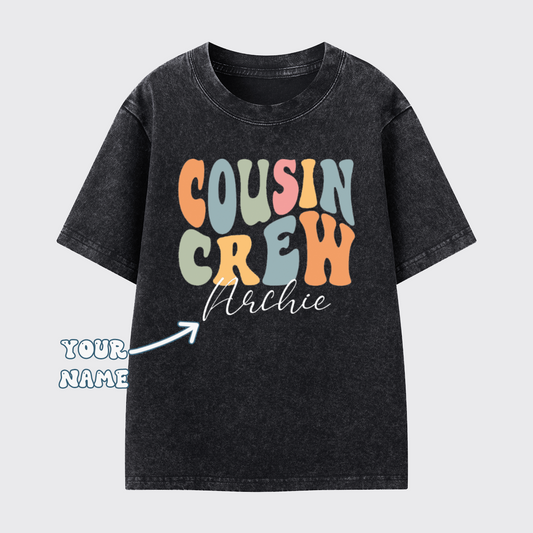 Personalized Cousin Crew Washed Toddler T-shirt