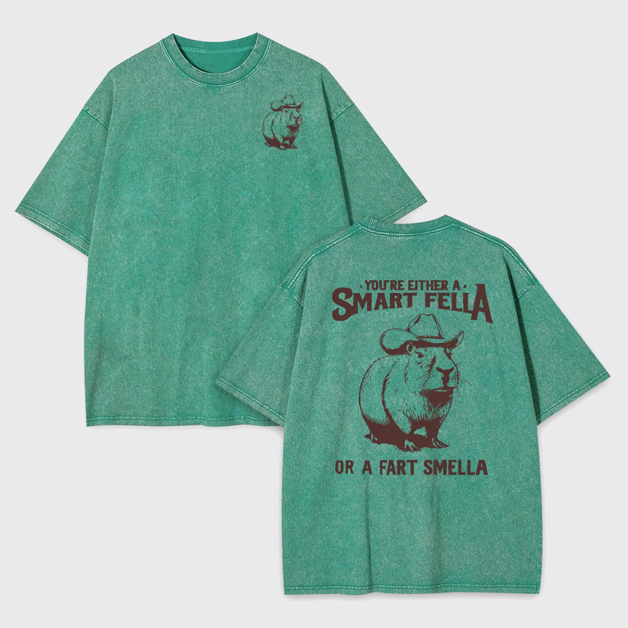Retro Smart Fella Capybara 90s Garment-dye Tees