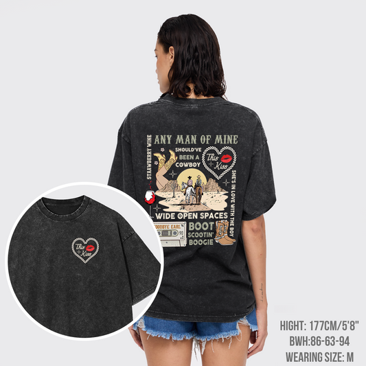 90s Country Music Any Man Of Mine Valentine Garment-dye Tees