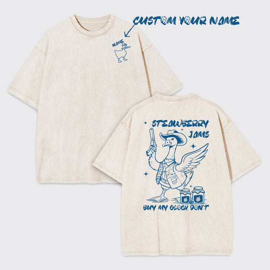 Personalized Strawberry Jam Goose Garment-dye Tees
