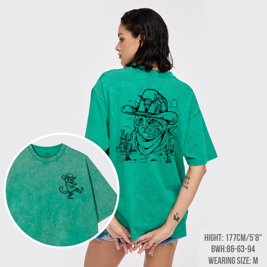 Meowhaw Country Cat Garment-dye Tees