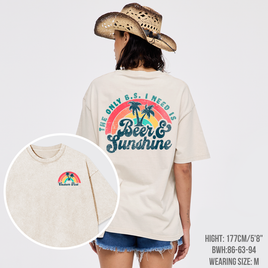 Personalized Beer And Sunshine Garment-dye Tees