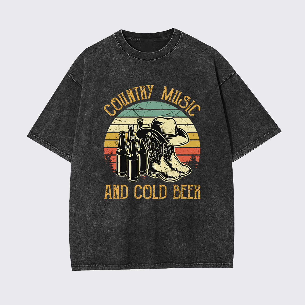 Country Music And Cold Beer Garment-dye Tees