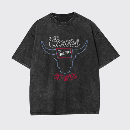 Retro Bullhead Rodeo Graphic Garment-dye Tees